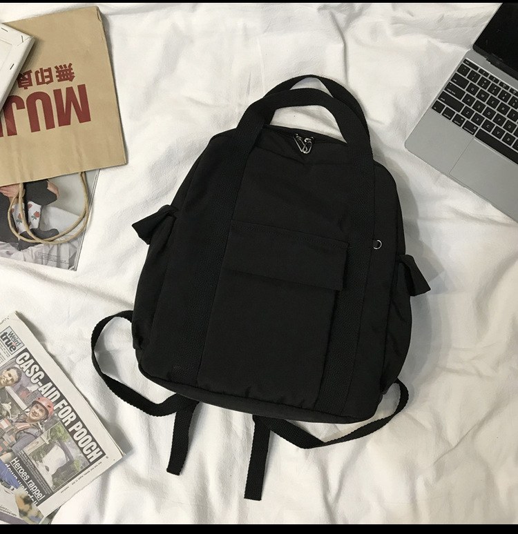 Canvas College Backpack — Black