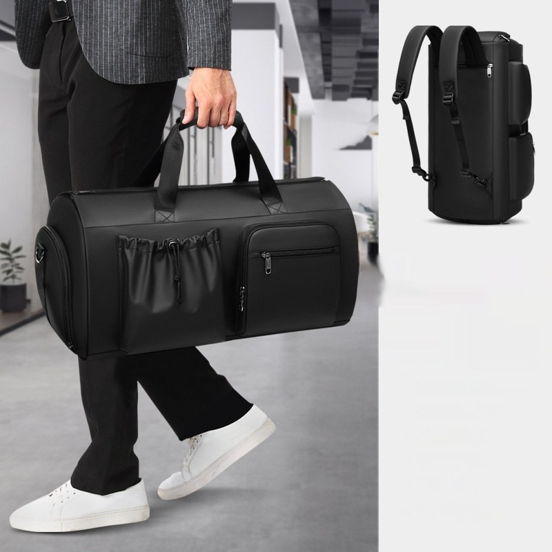 Convertible Garment Travel Bag — Black