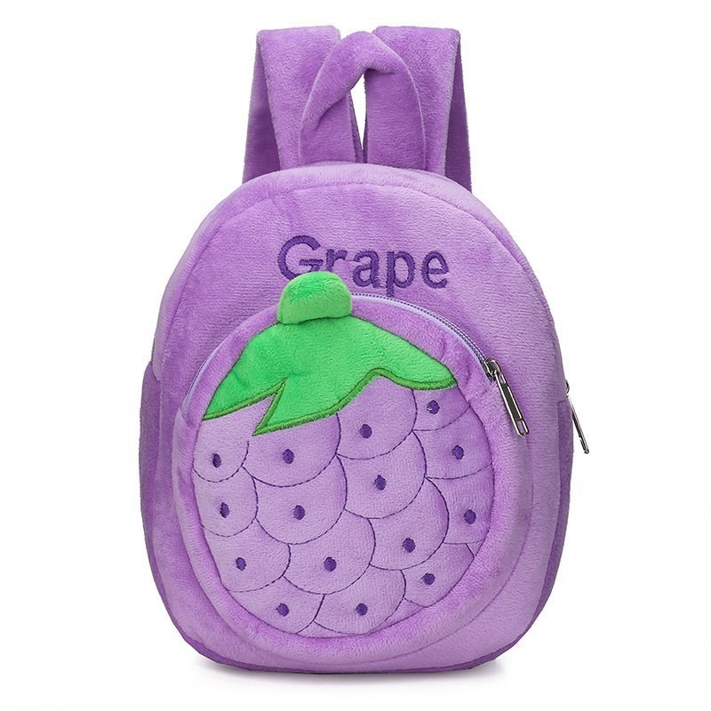 Grape Plush Kindergarten Backpack — Purple