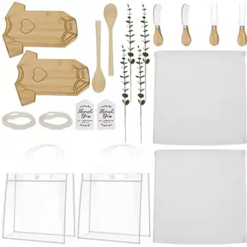 4/20 Pcs Cutting Board Bamboo Cooking Utensil Set with Spoon Unique Chopping Boards for Festival Party Gifts Kitchen Accessories