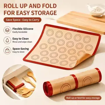 1/2pcs Silicone Baking Mats Thin 0.4mm Reusable Non-Stick Reusable Heat-Resistant Food Grade for Oven Cookies Macaron Pastry