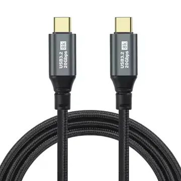 USB C to C 100W 5A PD Fast Charging Braid Cord 4K 8K Display 20Gbps USB 3.2 Data Cable for Phone Tablet Laptop Mobile Hard Disk