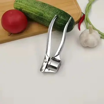 6.10in Stainless Steel Garlic Mincer - Dual-Use Garlic Press & Nut Cracker