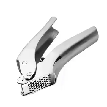 Easy Squeeze Garlic Press, Heavy-duty Stainless Steel Garlic Mincer Crusher with Ergonomic Handle - Kitchen Tools