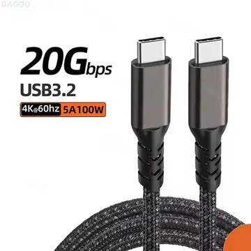 3.2 Usb 3 2 Gen2 Cable Type C To C 20Gbps Transfer Data Cord 4K 60Hz Audio Projection Wire Support PD100W 20V 5A Fast Charging
