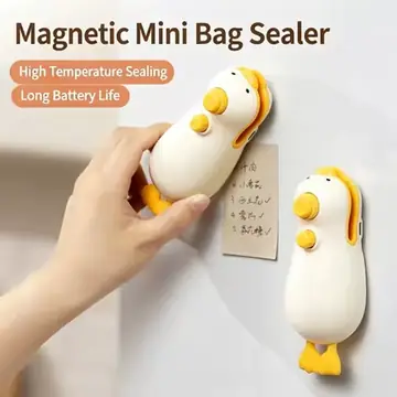 Duck-Shaped Rechargeable Vacuum Sealer, 2-in-1 Portable Handheld Bag Sealer for Freshness Storage – Compact Kitchen Appliance