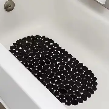 1pc Oval Pebble Bathtub Mats 36x69cm Non Slip Bath Mat with Suction Cups & Drain Holes for Bathroom PVC Shower Mat Safe Mat