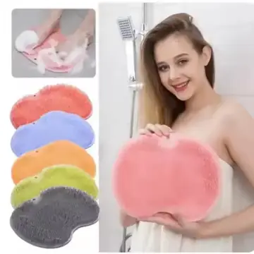Anti Slip Shower Floor Mat For Bathroom With Suction Cup Back Foot Massage Scrubber Pedicure Pad Non Slip Bathtub Mat For Elder