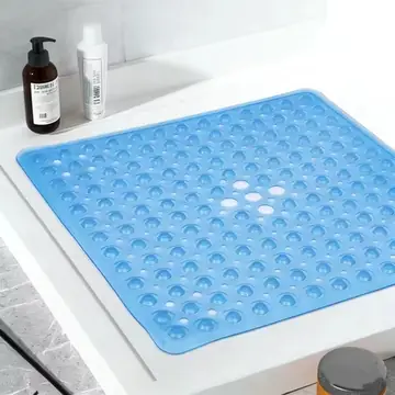 53x53cm Non Slip Shower Mat for Inside Shower Stall Mats for Bathroom Floor, Soft Bath Mat for Bathtubs with Big Suction Cups