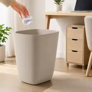 Minimalist Square Open Top Basket, Matte Plastic Waste Bin, Lightweight Simple Trash Can For Bedroom Office Bathroom Desk Home S