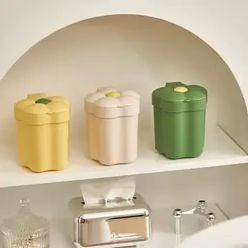 1pc Flower Shape Desktop Trash Can,Household Cute Mini Bins, Bedroom Bathroom Trash Can, Mini Trash Storage Bucket For Daily Use