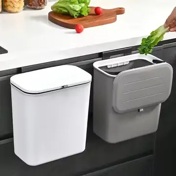 Wall Mounted Garbage Bin Kitchen Beautiful Large Hanging Waste Bins Office Household Toilet Covered Trash Can