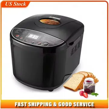 Bread Maker, 19-in-1 2LB Dough Machine, Nonstick Ceramic Pan Automatic Breadmaker with Gluten Free Setting, Whole Wheat Bread Making, Digital, Programmable, 3 Loaf Sizes, 3 Crust Colors