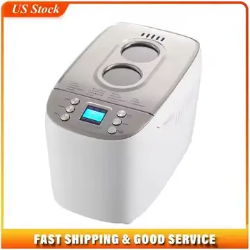 Bread Maker, 15-in-1 3LB Dough Machine, Nonstick Ceramic Pan Automatic Breadmaker with Gluten Free Setting, Whole Wheat Bread Making, Digital, Programmable, 3 Loaf Sizes, 3 Crust Colors, White
