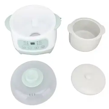 Small Slow Cooker Slow Cooker Uniform Heating Green Ceramic ABS Compact 1L Timer for Apartment
