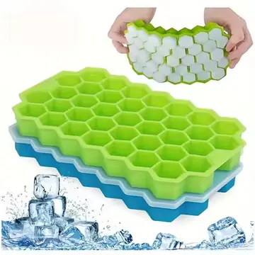 Large-capacity Ice Trays Silicone Mold Reusable Honeycomb Ice Cube Maker Food Grade Ice Maker with Lids Popsicle Mould Mold