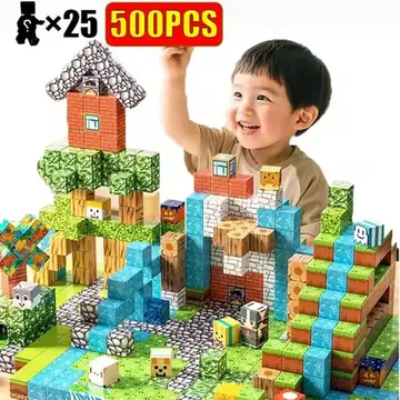 10-500PCS Magnetic Blocks Sets Building Toys Build Mine Magnet World Model STEM Montessori Sensory For Kids Christmas Gifts