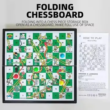 New Desktop Foldable Snake Ladder Board And Game Family Chessboard Portable