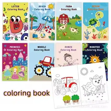 Coloring Book 3-6 Old Children's Cartoon Doodle Painting Coloring Book Animal Themed Early Education DIY Picture Boo