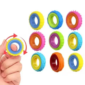 1/3/6/12PCS Fidget Rings Sensory Toys Spinner for Kids Anxiety Autism ADHD Stress Relief Finger Spinner Fidget Toys Gifts