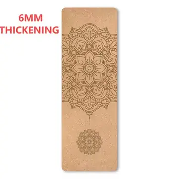 6mm Natural Cork TPE Yoga Mat Non-slip Esterilla Yoga Sweat-absorbing Home Fitness Pad Gymnastics Pilates Mats