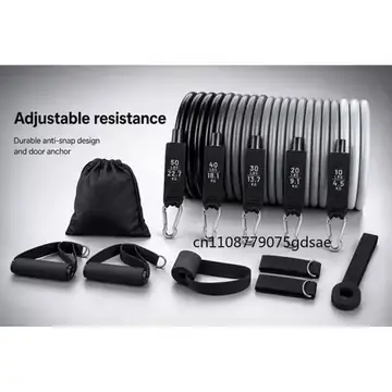 11pcs/Set Pull Rope, Resistance Bands, Portable Fitness Equipment, Ankle Strap, Chest Expander, Elastic Exercise Band