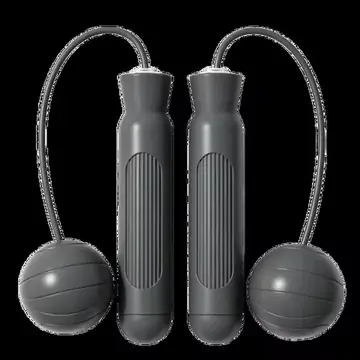 2pcs Weighted Design Ropeless Skipping Rope Silent Operation Black Color Cordless Jump Rope Portable Portable Jump Rope