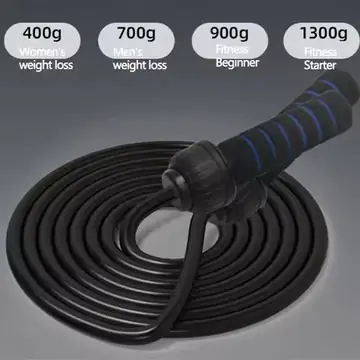 Fitness Adjustable Length Weighted Jump Rope Reusable Portable Heavy Skipping Rope Durable Foam Handles Athletic Rope Women