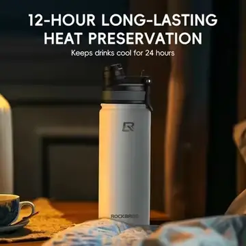 ROCKBROS Thermal Water Bottle Sports Water Bottle Non Slip Stainless Steel Cold And Hot Thermo Cup Cycling Hiking Equip
