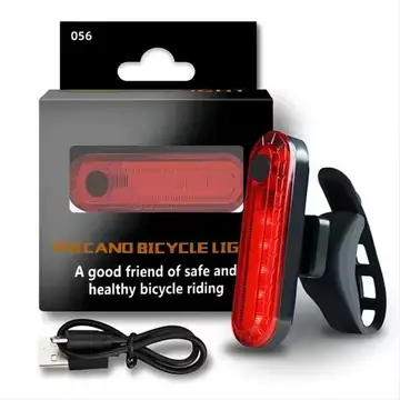 USB Rechargeable LED Bicycle Taillight, Red Bike Rear Light, Cycling Warning Light, Mountain Bicycle Lamp