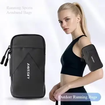 HAISSKY Waterproof Zipper Running Bags Men Women Outdoor Workout Elastic Belt Armband Wrist Pouch For iPhone 17 Samsung Xiaomi
