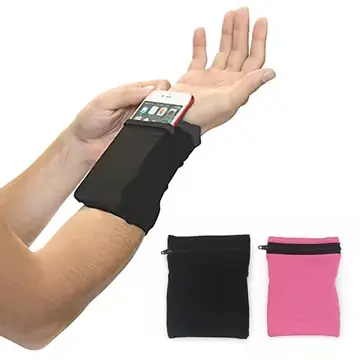 Portable Sport Armband Run Bag Wristband Badminton Tennis Sweatband Wrist Support Pocket Wrist Wallet Pouch