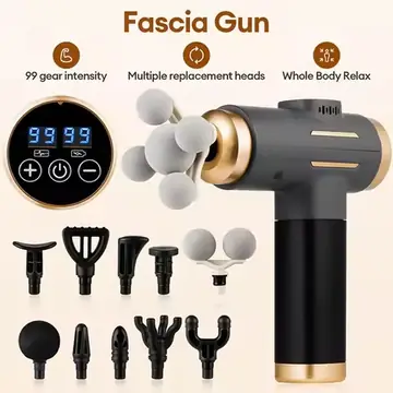 11-IN-1 Electric Massage Gun 99 Level Powerful Fascia Gun High-Frequency Vibration Body Massage Gun Arms Leg Muscle Masajeador