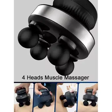 4-Heads Electric Muscle Massager Fascia Gun High-Frequency Vibration Massage Gun Deep Tissue Massage For Body Myofascial Release