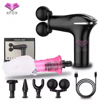 Fascia Gun Muscle Massage gun double head Deep Tissue Muscle Handheld Percussion Massager For Body Back And Neck Pain Relief