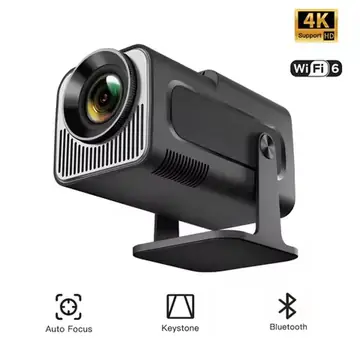 HY320 Mini Projector Native 720P Android 13 4K Projector 200ANSI Wifi6 BT5.0 Home Cinema Outdoor Projector Rotation
