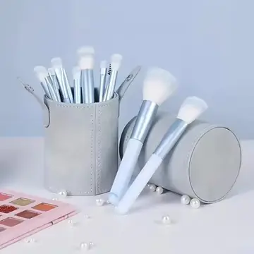 12PCS Makeup Brush Set Blue Foundation Concealer Blush Powder Eye Shadow Kabuki Blending Cosmetic Soft Fluffy Female Makeup Tool