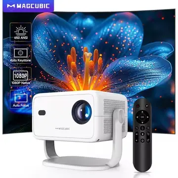 Magcubic 650ANSI L018 8K Projector Native 1080P Home Cinema Auto Focus Keystone Android 14 WiFi6 Portable Projector for Outdoor
