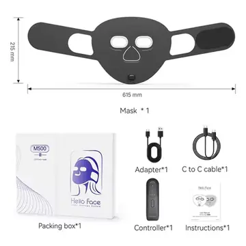 Matte Black M500s LED Photon Mask Soft Eyes Light-Blocking Ultra-Lightweight Mask Infrared Blue Red Amber Skin Light Therapy