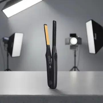 2-in-1 Mini Hair Straightener Curling Iron Professional Ceramic Short Flat Iron for Women & Men Beard Straightener