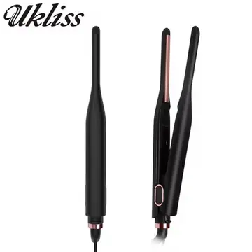 Small Flat Iron for Short Hair, Temperature Adjustable Pencil Flat Iron Fast Heat Up, 3/10 Inch Beard Straightening Iron