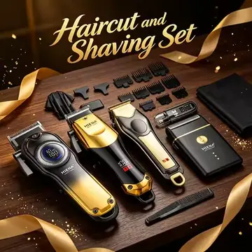 HIENA PRO Hair Clippers Set with Beard Trimmer & Foil Shaver Hair Clippers Set for Men, Cordless Clipper & Beard Trimmer Kit | Cordless