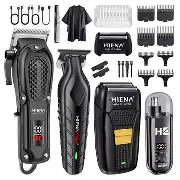 Hiena Finish Machine Electric Professional Electric Hair Clippers Beard Clipper Rechargeable Men's Shaver Hair Trimmer Kit