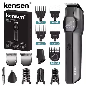 Kensen S30 Electric Hair Clipper Men's Beard/Nose Trimmer Rechargeable Cordless Hair Cutting Machine 4 in 1 Grooming Kit Barber