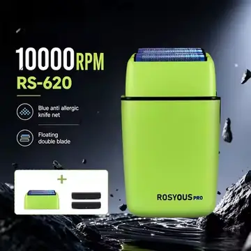 ROSYOUS RS-620 Professional Shaver Male 10000RPM Double Foil Cordless USB Interface Oil Head Electric Shaver Beard Trimmer