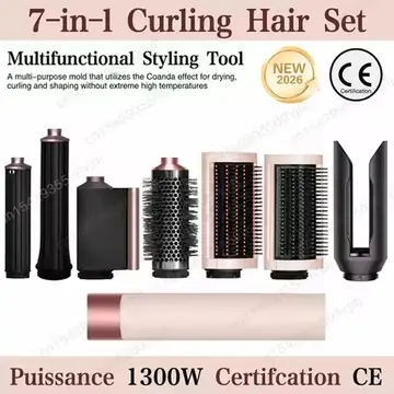 6-in-1 multifunctional hair styler, 110,000 RPM high-speed hair care, ionic hair dryer, quick drying, automatic curling set