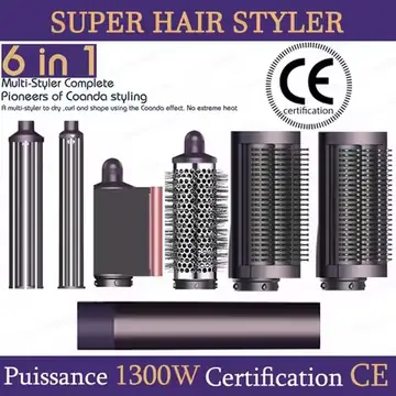 Curling Iron 6 in 1 Blow Dryer Brush 220V Negative Ion Hair Styler Set Hot Air Styler for Auto Curling Hair Styling Tools Gifts