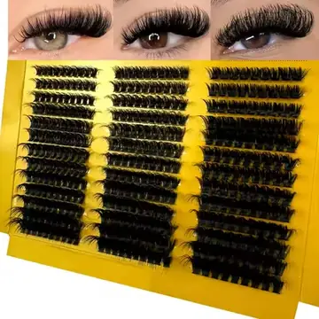 5D Fluffy Thick Eyelash Clusters C/D Curl Wispy Individual Lashes 290 fans 60+80+100 Mix Eyelash Extensions False Eyelashes