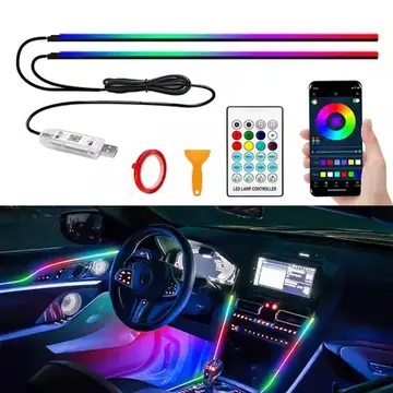 110cm APP Control Car Ambient Lights LED Interior RGB Symphony Atmosphere Light Acrylic Strips Dashboard Decoration Sunroof
