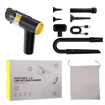 4 in 1 Green Light Car Vacuum Cleaner, Handheld Cordless Rechargeable High Power, Dust Detection & Inflator Blower for Home Use